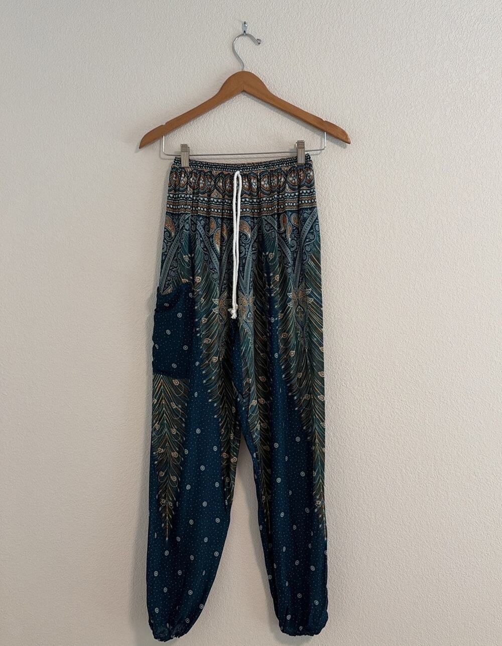 NWT LOFBAZ Harem Hippie Pants S Women's Yoga Boho Travel Lounge Bohemian
